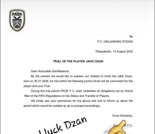 (FOTO) Sin bivšeg reprezentativca BiH dobio poziv na probu u PAOK